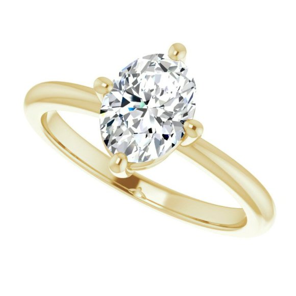 4.0Carat -11x9mm Kite-Set Oval Moissanite Solitaire Ring - Picture 9 of 15